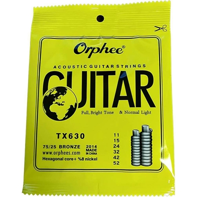 Picture of Orphe TX630 Acoustic guitar String – 75/25 Bronze Normal light Gold