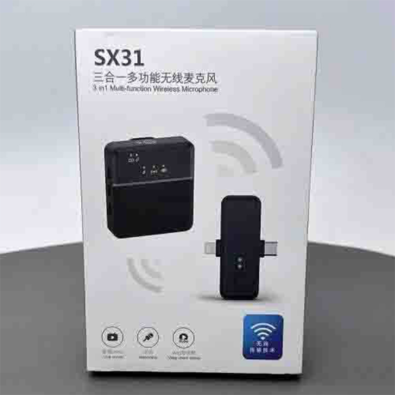 Picture of SX31 Wireless Microphone with Receiver |360° Noise Reduction & 20M Long Range Lapel Mic for Video Recording YouTube Vlogging | Plug & Play Compatible with iPhone All Type C Smartphones Black