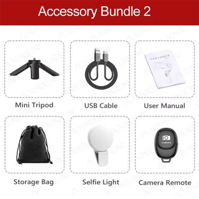 Picture of Mobile phone F5 plus 3-axis gimbal stabilizer with lightweight 3-axis anti-shake handheld gimbal foldable shooting Vlog Multicolor