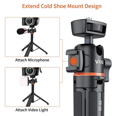 Picture of Vrig TP-06 Black Portable Selfie Stick Handheld Tripod Stand For Smartphone Black