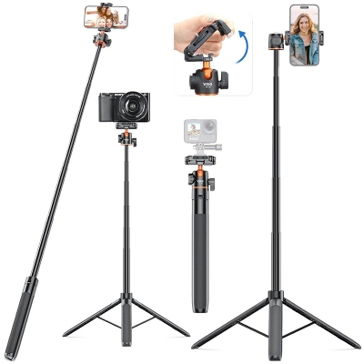 Picture of VRIG TP16 Extendable Phone Selfie Stick Tripod Black