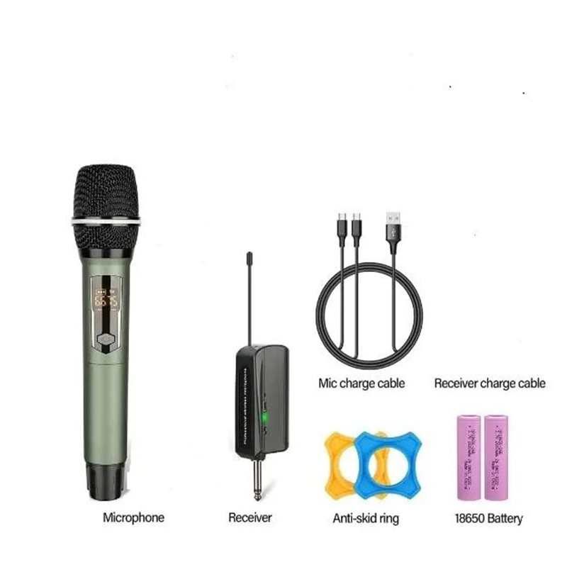 Picture of Shengfu CP-113CD Professional Rechargeable UHF Wireless Handheld Interview Microphone Black