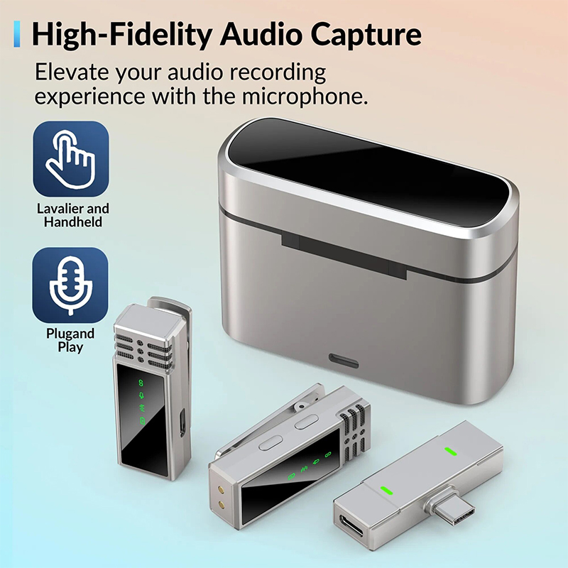 Picture of Jmary MW-15 | 2.4G Wireless Microphone For Mobile TYPE-C | Dual Microphone Silver