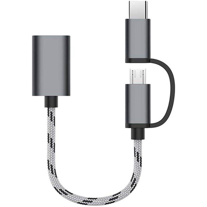 Picture of 2 in 1 USB 3.0 OTG Adapter Cable Type-C Micro USB to USB 3.0 Interface Charging Cable Line for Cellphone Converter for Cellphone Multicolor