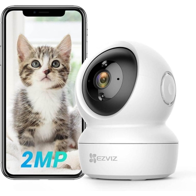 Picture of EZVIZ Security Camera Pan/Tilt 1080P Indoor Dome, Smart IR Night Vision, Motion Detection, Auto Tracking, Baby/Pet Monitor, 2-Way Audio, Works with Alexa and Google(C6N) White