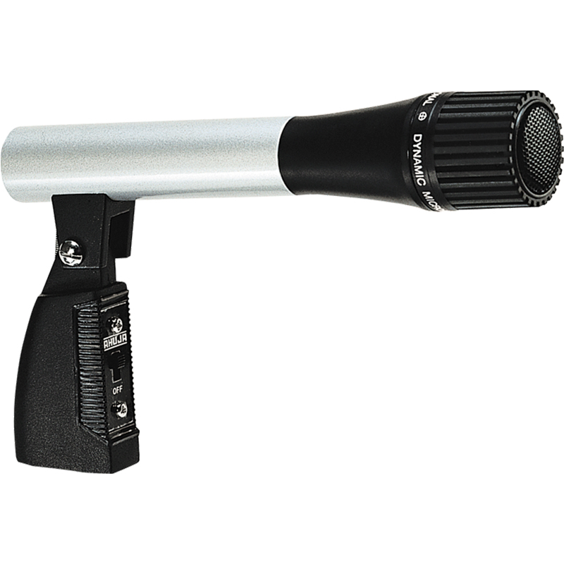 Picture of Ahuja AUD-77DX best quality and best performance Wired Microphone Ahuja Unidirectional Dynamic Microphone with Holder 2.5mV/Pa AUD-77DX Silver