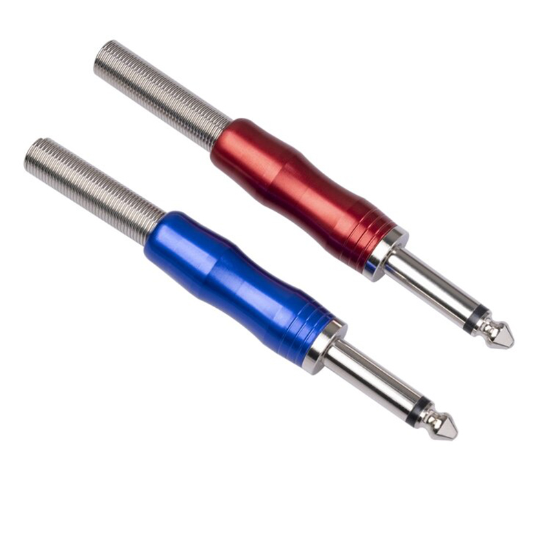 Picture of 6.5/6.35mm Copper Nickel Plating Mono Channel Microphone Audio Connector Soldering Joint Plug 4 pcs 