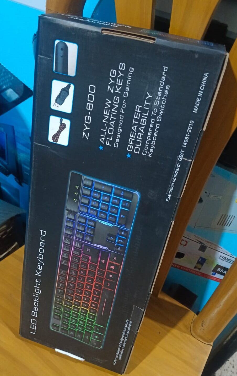 Picture of kEYBOARD BACKLIGHT ZYG-800 LED Backlight RGB Gaming Keyboard best quality product - Multicolor