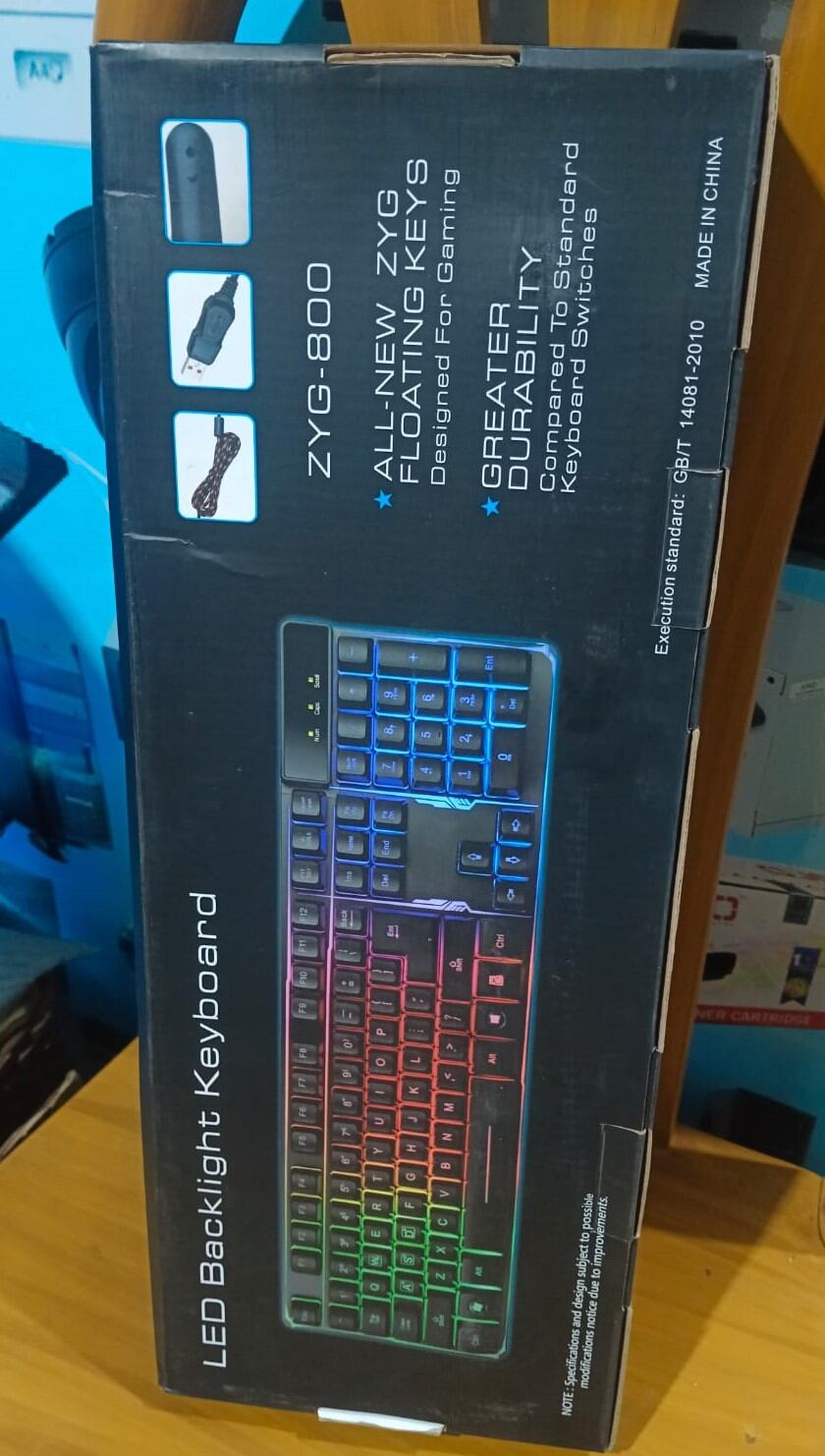 Picture of kEYBOARD BACKLIGHT ZYG-800 LED Backlight RGB Gaming Keyboard best quality product - Multicolor