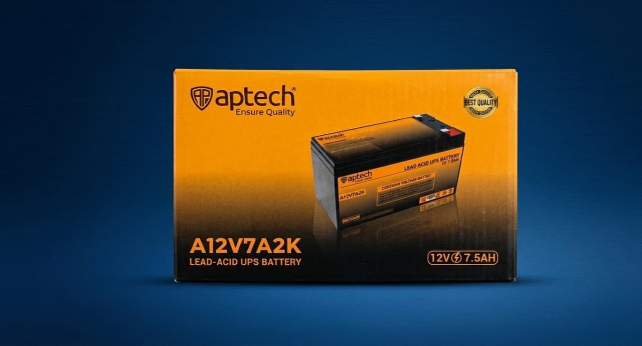 Picture of UPS Battery Aptech A12V7A2K 12V 7.5Ah Lead-Acid UPS Battery - Black