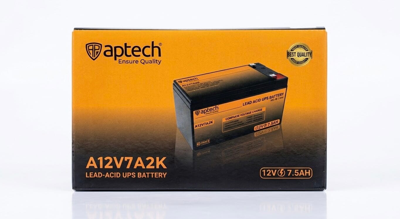 Picture of UPS Battery Aptech A12V7A2K 12V 7.5Ah Lead-Acid UPS Battery - Black