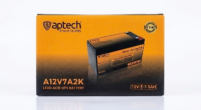 Picture of UPS Battery Aptech A12V7A2K 12V 7.5Ah Lead-Acid UPS Battery - Black