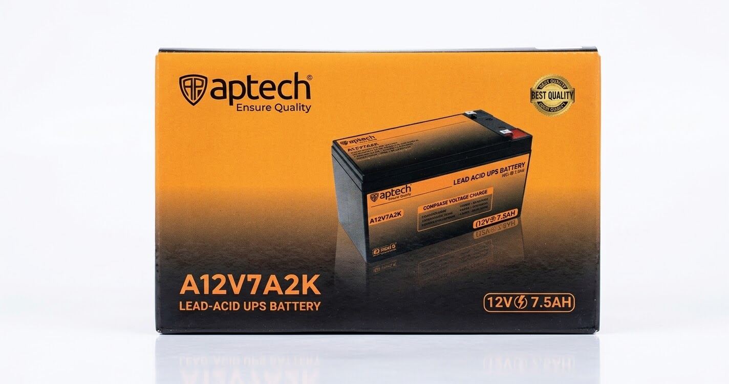 Picture of UPS Battery Aptech A12V7A2K 12V 7.5Ah Lead-Acid UPS Battery - Black