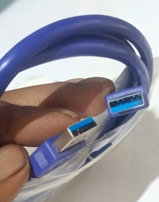 Picture of USB to USB Male Cable for Laptop cooller and other uses usb 3.0 cable 100% working - Black