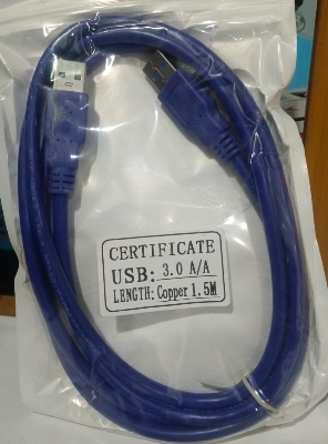 Picture of USB to USB Male Cable for Laptop cooller and other uses usb 3.0 cable 100% working - Black