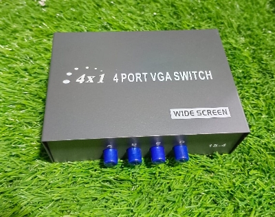 Picture of VGA Switch 4 Port.VGA Switcher, Model:VGA-15-4 The Best Quality Product 100% working Product - Black
