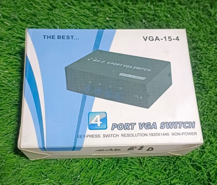 Picture of VGA Switch 4 Port.VGA Switcher, Model:VGA-15-4 The Best Quality Product 100% working Product - Black