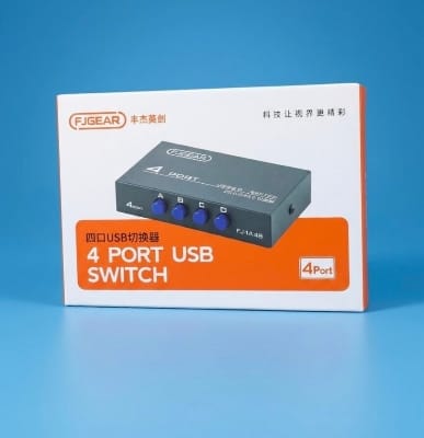 Picture of Printer Switch 4Port High quality usb2.0 Model:1A4B sharing switch 4 input 1 output usb switch adapter For PC Scanner Printer - Usb Hub - Black