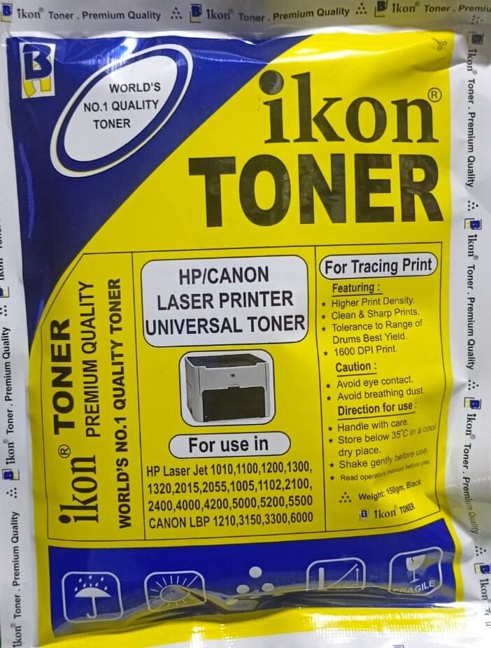 Picture of Toner Poly For ALL hp and Canon Laser Printer TONER FOR REFILL (Ikon Brand) High Quality, 150g better darkness - Black