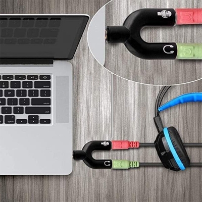 Picture of U-Shape Smartphone 3.5mm Audio Splitter For Headphone And Microphone Multicolor