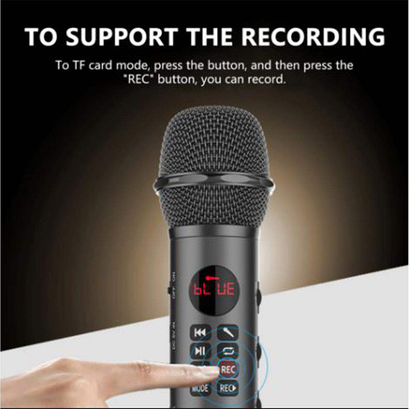 Picture of 3 in 1 Wireless Karaoke Microphone Handheld Bluetooth Speaker Singing Recorder Microphone High Volume Long Battery Life L598 