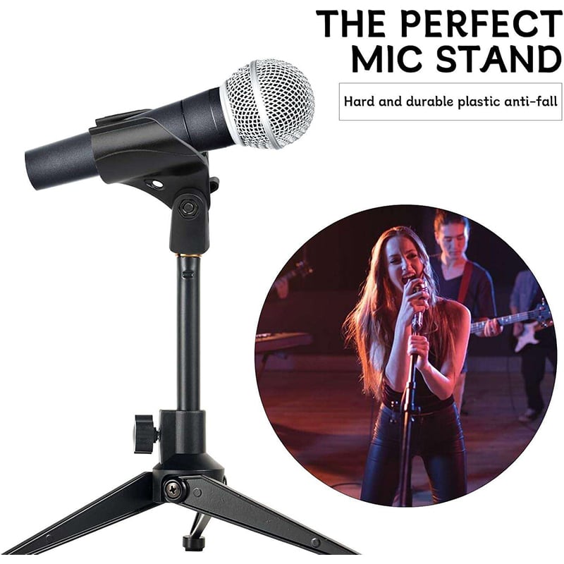 Picture of Microphone Clip Holder with Nut Adapter, 5/8"  or 20-25mm Thread Converter for Performance, Podcasting, Recording Mic Clips for Stand Accessories Black