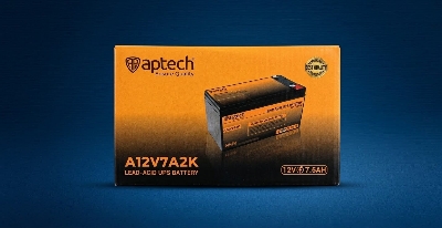 Picture of UPS Battery Aptech A12V7A2K 12V 7.5Ah Lead-Acid UPS Battery - Black