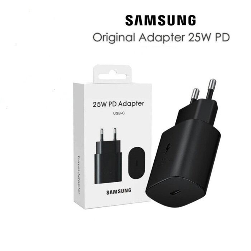 Picture of Type C Charger Fast Charging 25W NFC USB-C 25 Watt Power Adapter USB Wall Charger Compatible with Samsung Galaxy A54 5G A53 5G A33 5G A34 5G A15 A16 A14 A24 S21 S20 S22 S10 S6 S7 S8 S9 Galaxy M33 5G F23 5G M31s Black