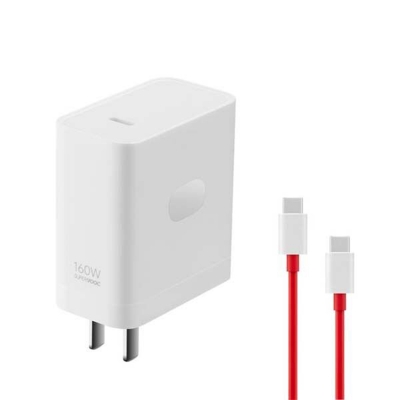 Picture of 160Watt Charger with Cable C to C Cable Compatible with One Plus SUPERVOOC 11R/11/11 Pro/12/12R/12 Pro/Nord CE 4/Lite/Ace (MDH-141) White