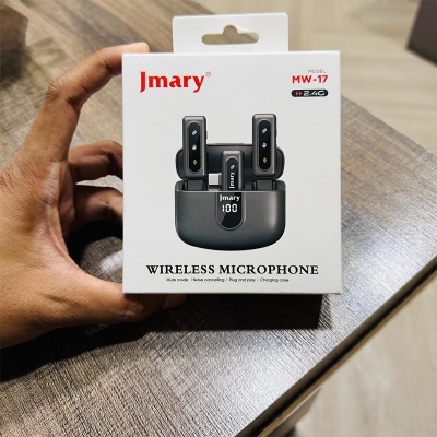 Picture of Jmary MW-17 2.4G Wireless Microphone for Mobile (Type-C Or  Lighting) With Charging Case Black Lighting, Type C