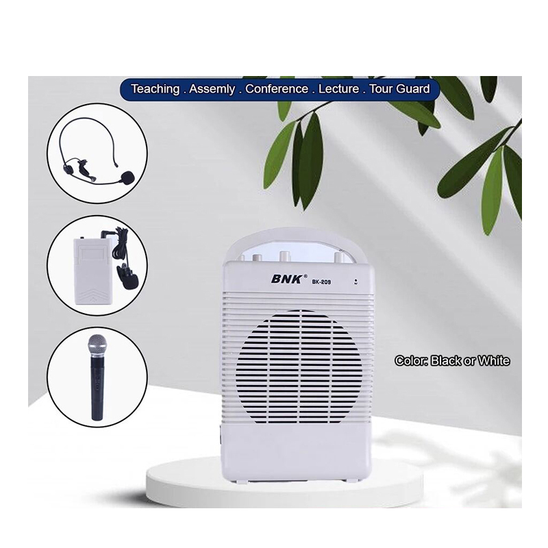 Picture of BNK (BK-209) Rechargeable Portable Wireless PA Microphone With Bluetooth, Handheld, Wireless Microphone White