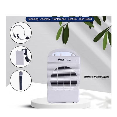 Picture of BNK (BK-209) Rechargeable Portable Wireless PA Microphone With Bluetooth, Handheld, Wireless Microphone White