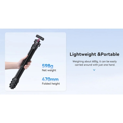 Picture of Ulanzi TT51 Portable Tripod Universal Camera Phone Lightweight Stand Tripod with Floding Phone Clip Black
