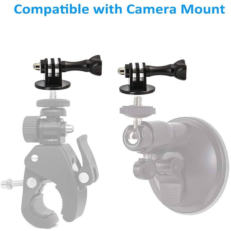 Picture of Tripod Mount Adapter Compatible with GoPro Hero 8, 7, 6, 5, 4, Session, 3+, 3, 2, 1, Hero (2018), Fusion, DJI Osmo, Sjcam, Xiaoyi Action Cameras - Pack of 1 (Black) 