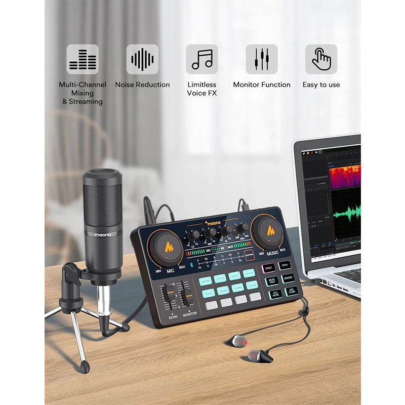 Picture of MAONO AU-AM200 S1 MAONOCASTER Lite Portable All-In-One Podcast Production Studio Black
