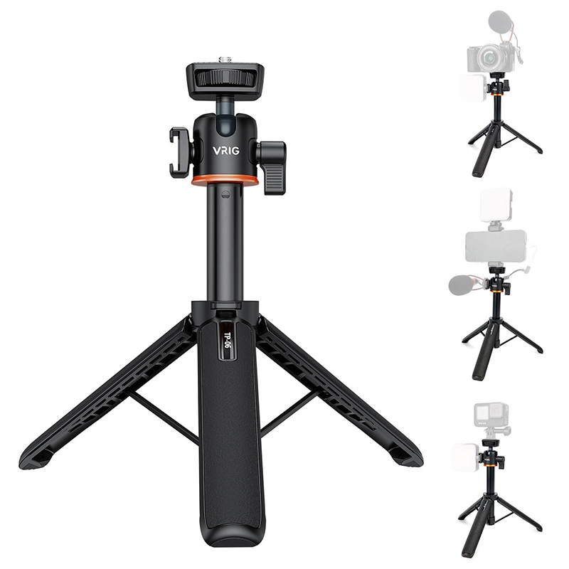 Picture of Vrig TP-06 Black Portable Selfie Stick Handheld Tripod Stand For Smartphone Black