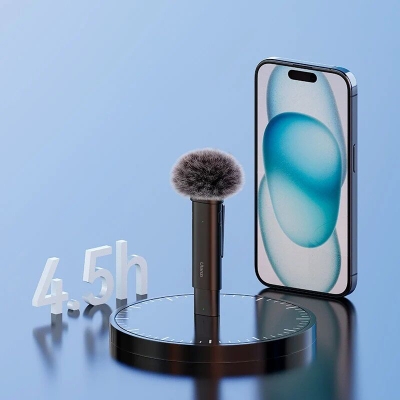 Picture of Ulanzi WM-10 Wireless Clip-on Microphone Smartphone(type C) Mic for iPhone(Lighting) Android Noise Reduction Microphone Black Type C, Lighting