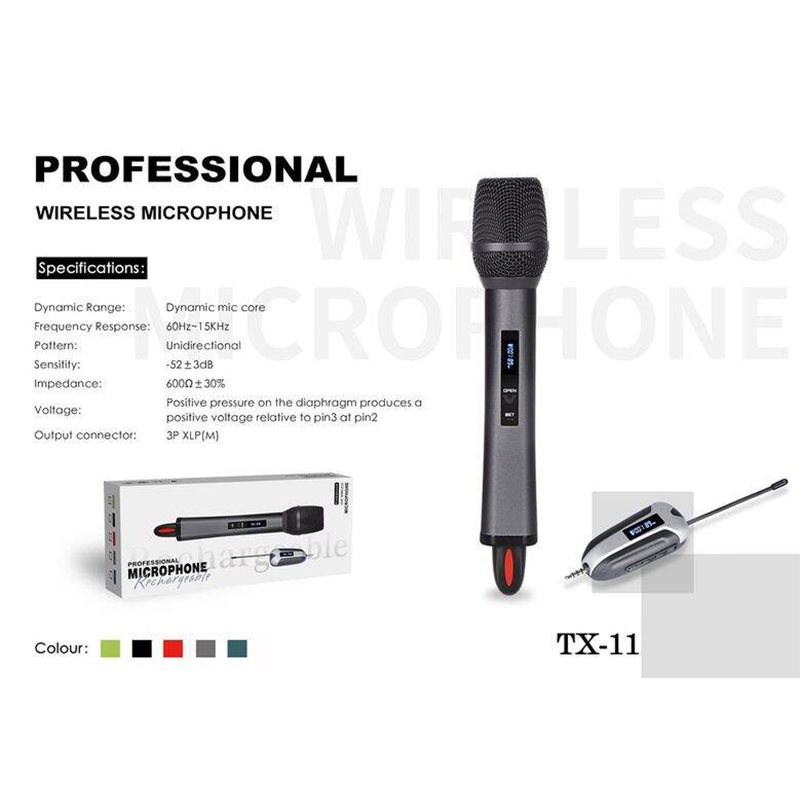 Picture of Shengfu TX-11 UHF Wireless Rechargeable Microphone Black 