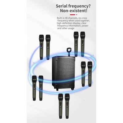 Picture of Shengfu cp-110 cd dual wireless hand microphone For journalist Black 