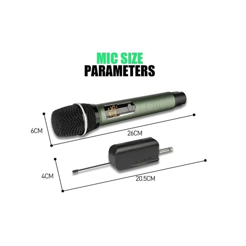 Picture of Shengfu CP-113CD Professional Rechargeable UHF Wireless Handheld Interview Microphone Black