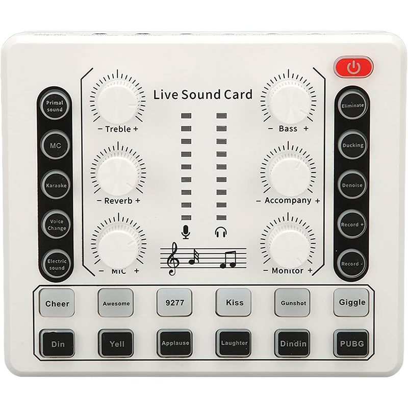 Picture of M8 Live Sound Card, Mini Audio Mixer Board for PC Computer Phone, Voice Changer Sound Card Multicolor