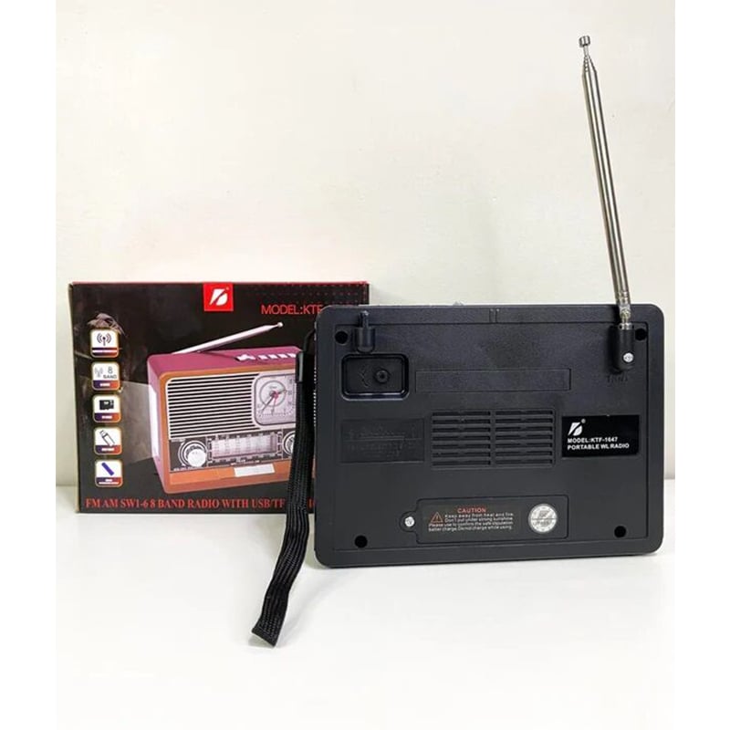 Picture of Ktf-1647 Portable Wireless AM FM SW 8 Band Bt Outdoor Home Radio Speaker with Flashlight Multi-function Mp3 TF USB Music Player Multicolour