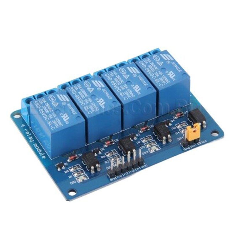 Picture of Arduino 4 channel relay module 5V control board with optocoupler  Relay Output 4 way relay module Multicolor
