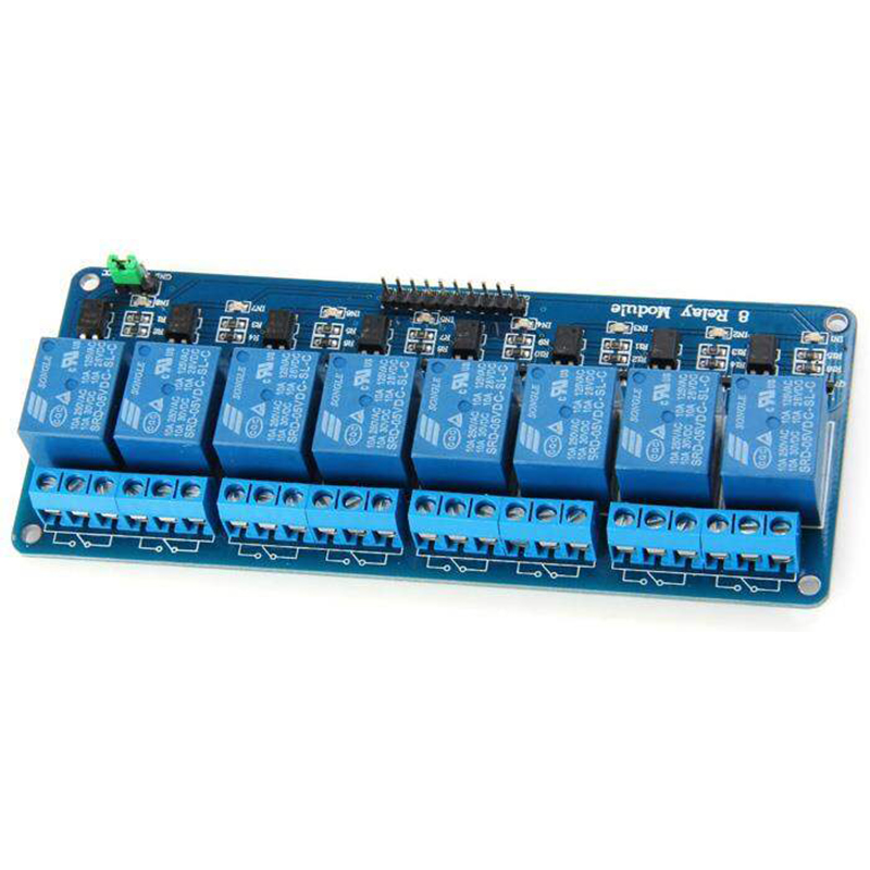 Picture of Arduino 8 Channel Relay Module 8-Channel Relay Control Board 5V 10A Relay Module Blue