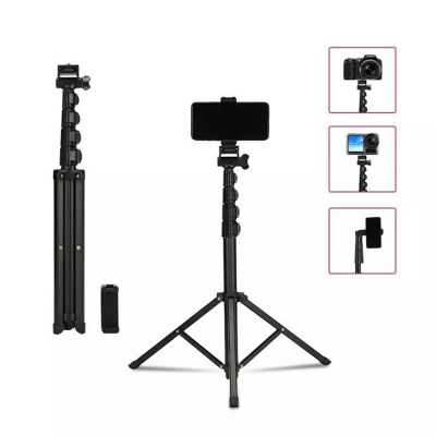 Picture of Jmary MT39 61inch Heavy Duty Aluminum Extendable Cell Phone Tripod Stand Selfie Stick Tripod Black