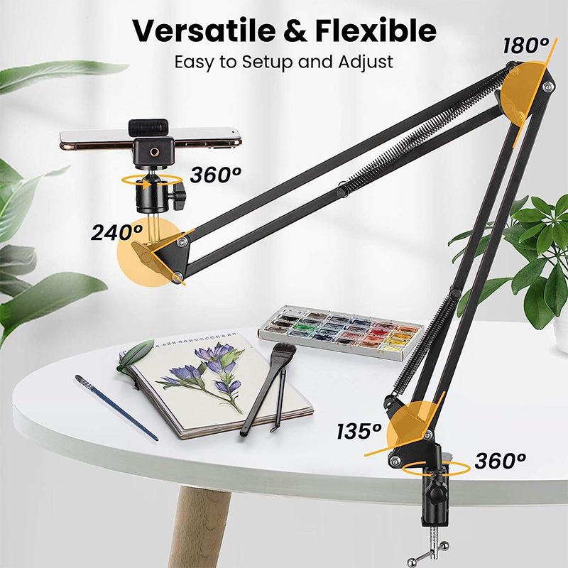 Picture of 360 degree Swivel Mini Ball Head Bracket Tripod Mount Adapter Tripod Mobile Holder Tripod Phone Mount Smartphone Clip Clipper (Phone Holder Clip and Ball Head) Black