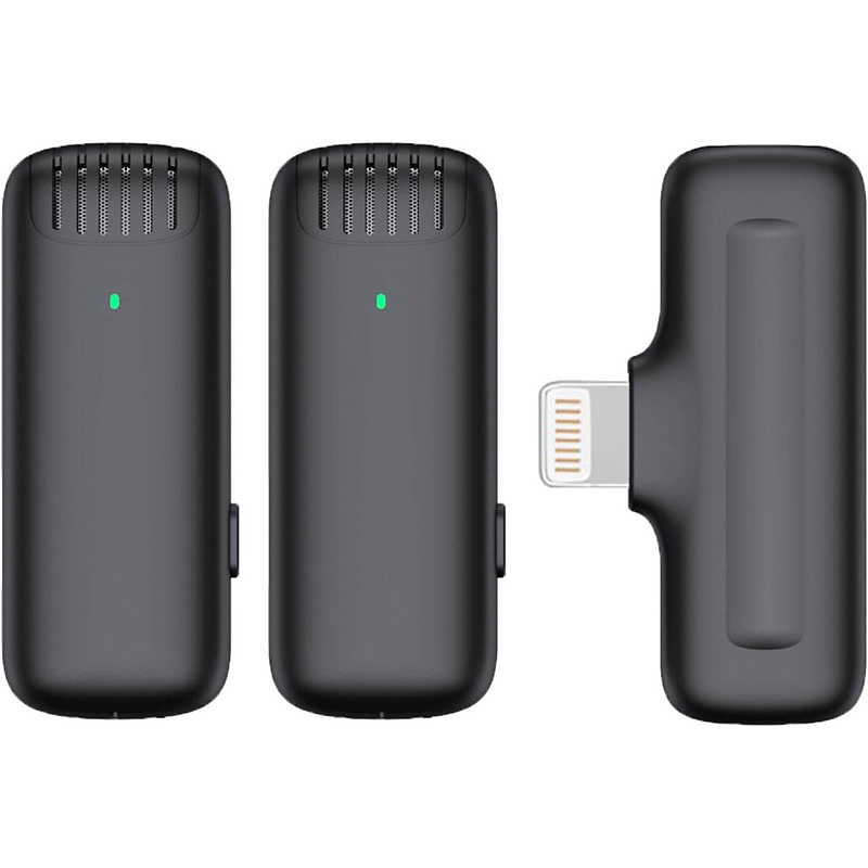 Picture of Wireless Dual Microphone for Video Recording - Compatible with iPhone, iPad, YouTube, Podcasts, Zoom Interviews, and Vlogs - Minimize Background Noise for Crisp Audio and Video Quality Multicolor