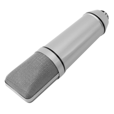 Picture of Professional Studio Record Condenser Microphone U87 With Shock Mount, XLR to 3.5mm Audio cable, Mic Foam For Mobile Computer laptop Gaming Podcast Silver Silver