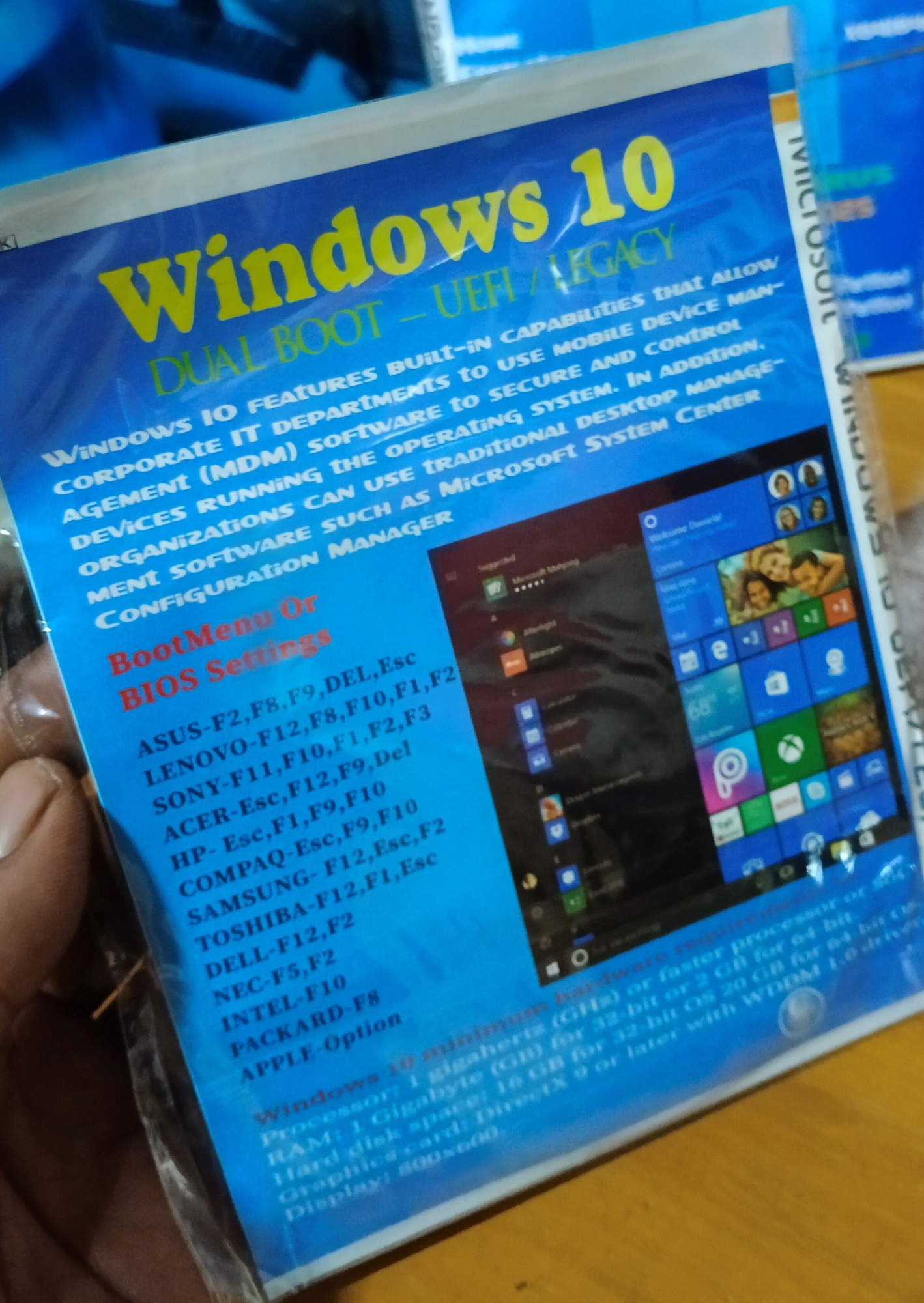 Picture of W-i-n-d-o-w  TEN  installation DVD T-E-N  o-p-e-r-a-t-i-n-g system silver disk available 100% working dvd