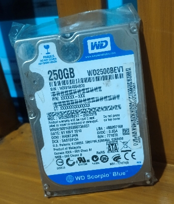 Picture of Hard disk 2.5 Inch Sata 250gb multi brand available for laptop internal and external uses - 250GB